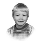 Childhood portrait of Mads Jacobsen.